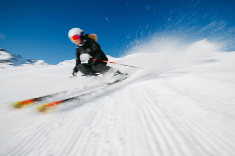 skier on groomer Park City, Utah
