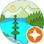 customer's profile icon is a river running between trees with mountain in the distance and the sun